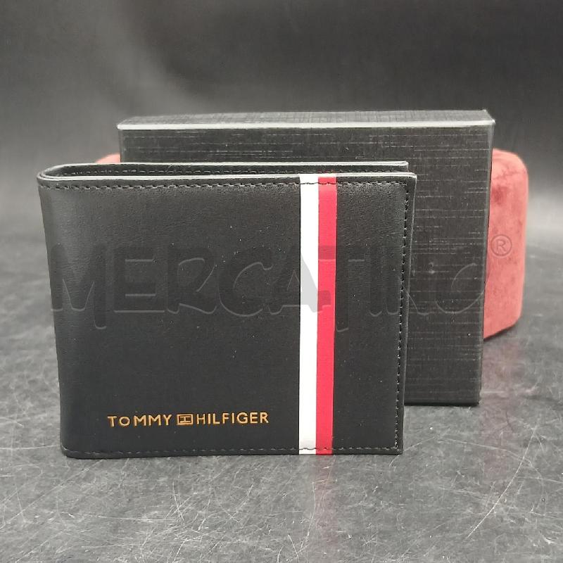 PORTA FOGLIO TOMMY HILFIGER NERO RIGA BIANCO ROSSO  | Mercatino dell'Usato Roma garbatella 1