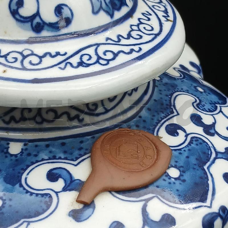POTICHE ORIENT FORMA MOSSA FLOREALE BLU | Mercatino dell'Usato Roma garbatella 2