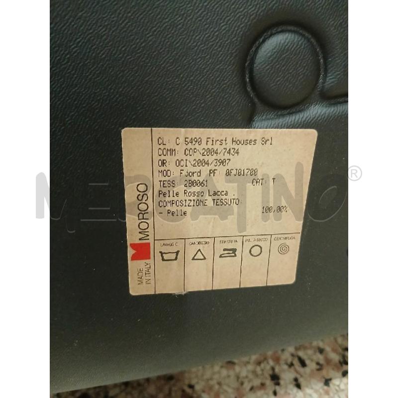 POUF GRIGIO PELLE ROSSA | Mercatino dell'Usato Roma garbatella 5