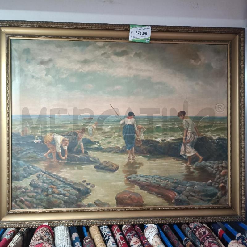 QUADRO C/DORATA DONNE PESCATRICE  | Mercatino dell'Usato Roma garbatella 1