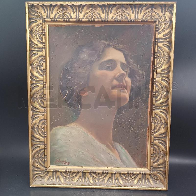 RITRATTO DI DONNA CORNICE FLOREALE DORATA | Mercatino dell'Usato Roma garbatella 1
