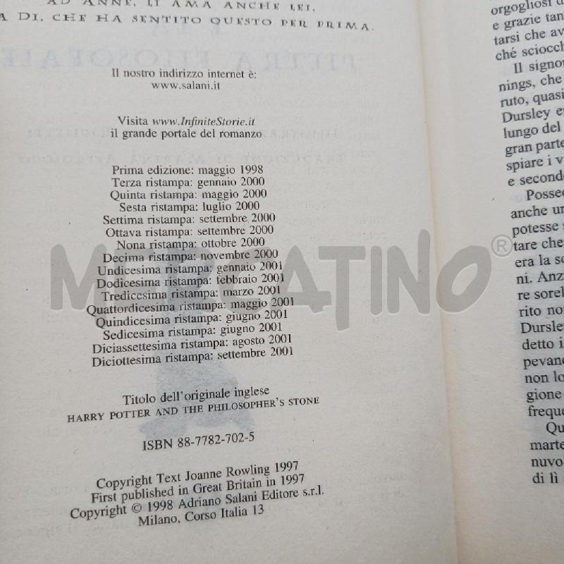ROWLING POTTER E LA PIETRA FILOSOFALE (18 RIST) | Mercatino dell'Usato Roma garbatella 4