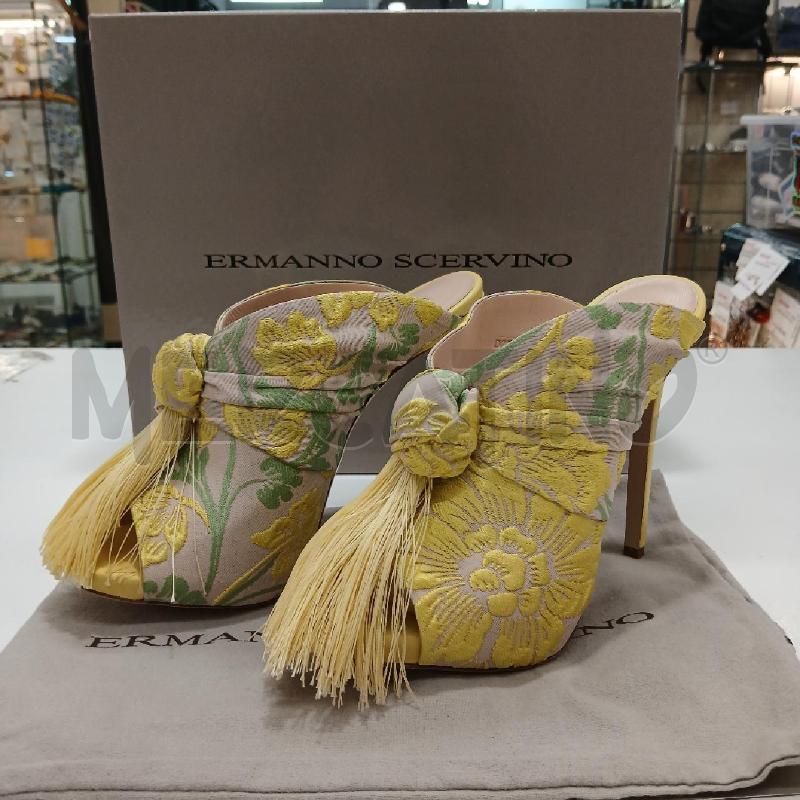SANDALI DONNA ERMANNO SCERVINO GIALLO FANTASIA FRANGE | Mercatino dell'Usato Roma garbatella 1