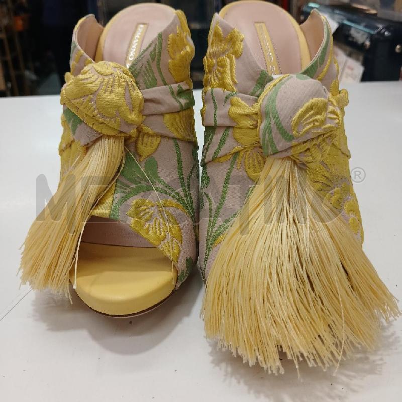 SANDALI DONNA ERMANNO SCERVINO GIALLO FANTASIA FRANGE | Mercatino dell'Usato Roma garbatella 2
