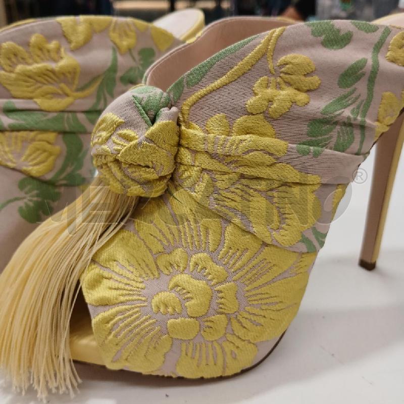 SANDALI DONNA ERMANNO SCERVINO GIALLO FANTASIA FRANGE | Mercatino dell'Usato Roma garbatella 4