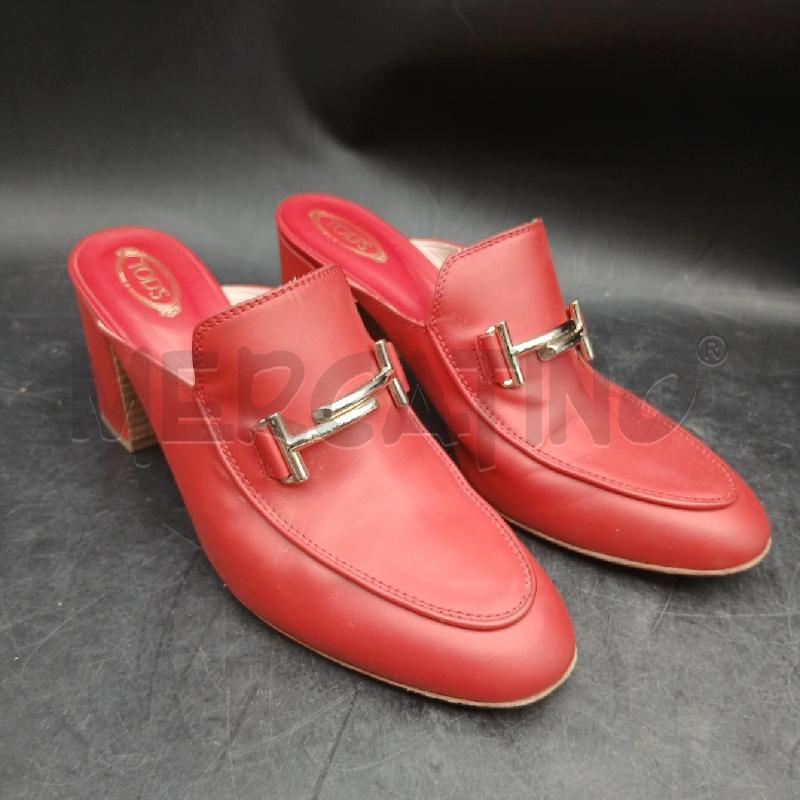 SANDALI DONNA TODS ROSSO FIBBIA DORATO  | Mercatino dell'Usato Roma garbatella 1