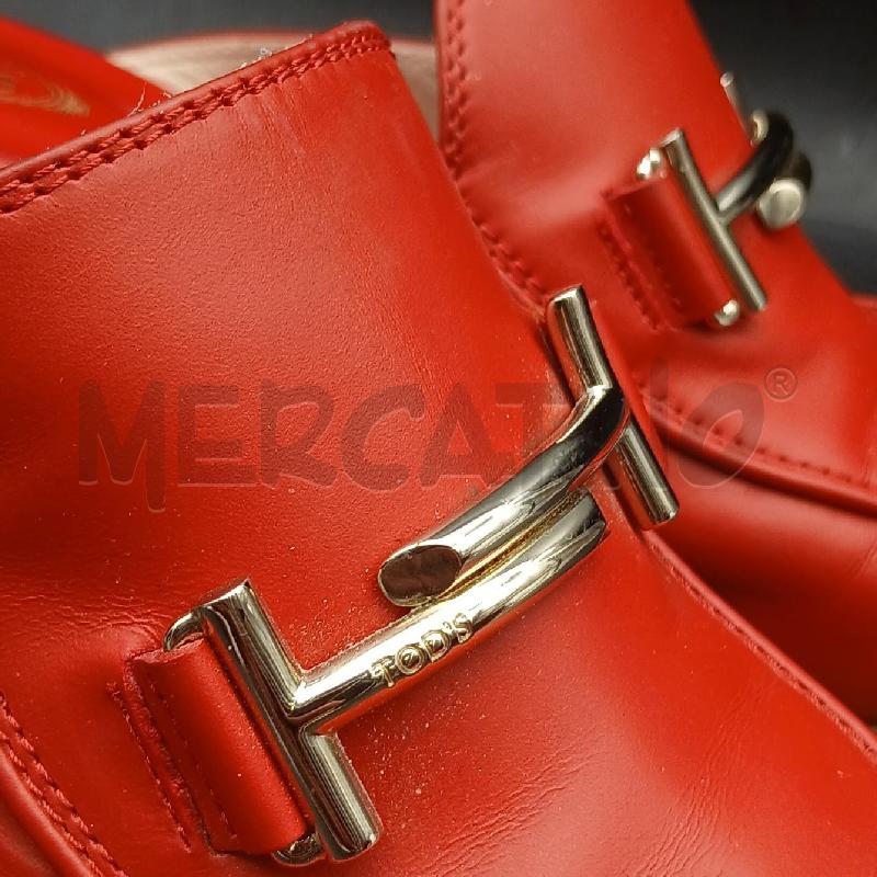 SANDALI DONNA TODS ROSSO FIBBIA DORATO  | Mercatino dell'Usato Roma garbatella 4