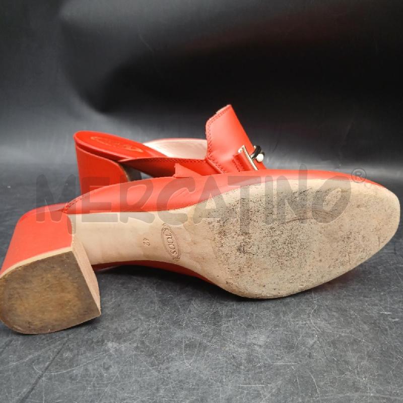 SANDALI DONNA TODS ROSSO FIBBIA DORATO  | Mercatino dell'Usato Roma garbatella 5