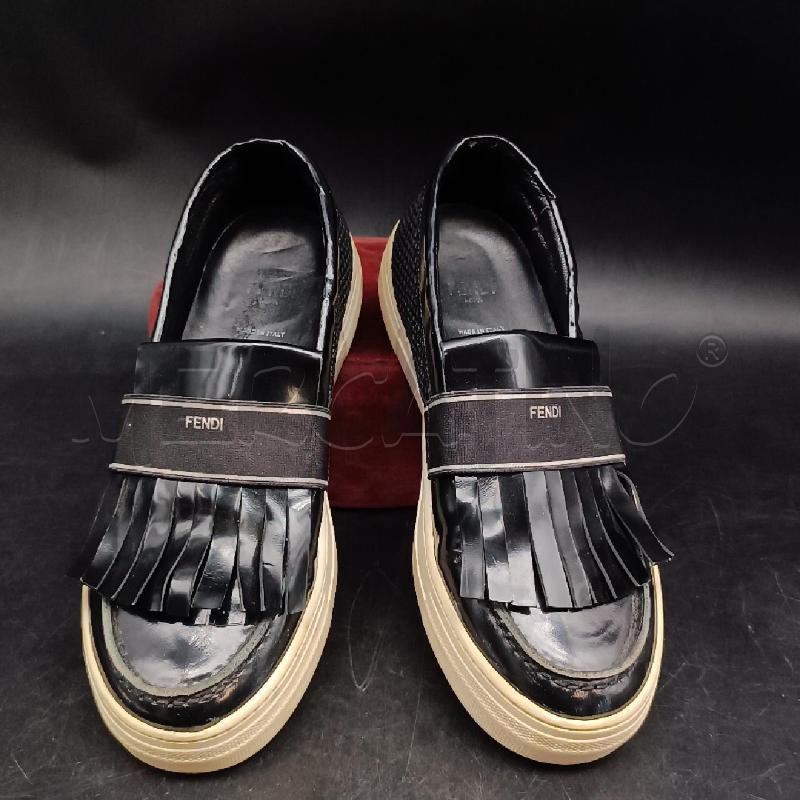 SCARPE DONNA SLIP ON FENDI NERO FRANGE | Mercatino dell'Usato Roma garbatella 1