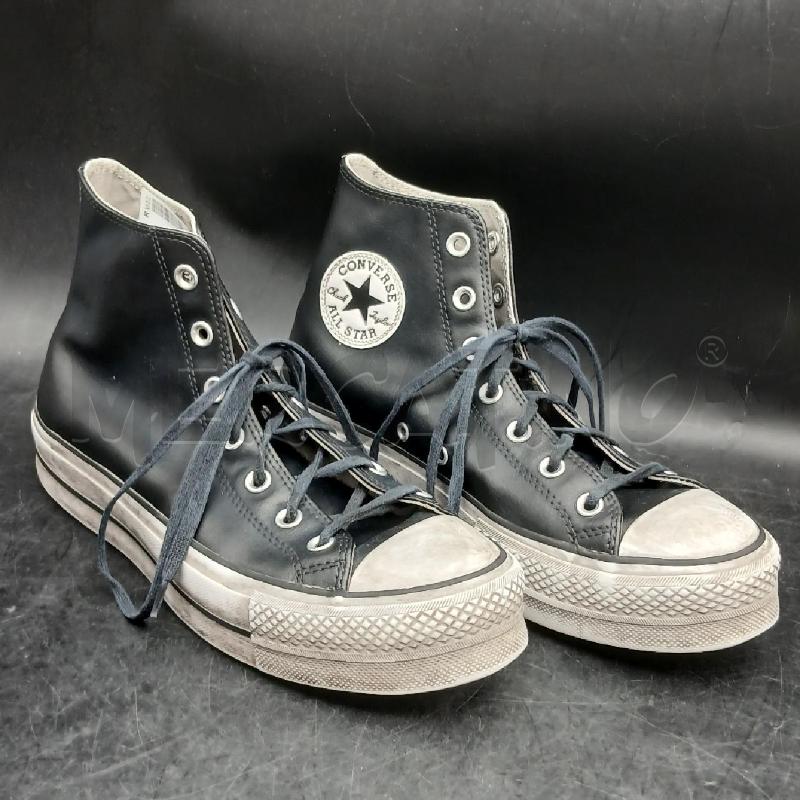 SCARPE D CONVERSE NERO PELLE  | Mercatino dell'Usato Roma garbatella 1