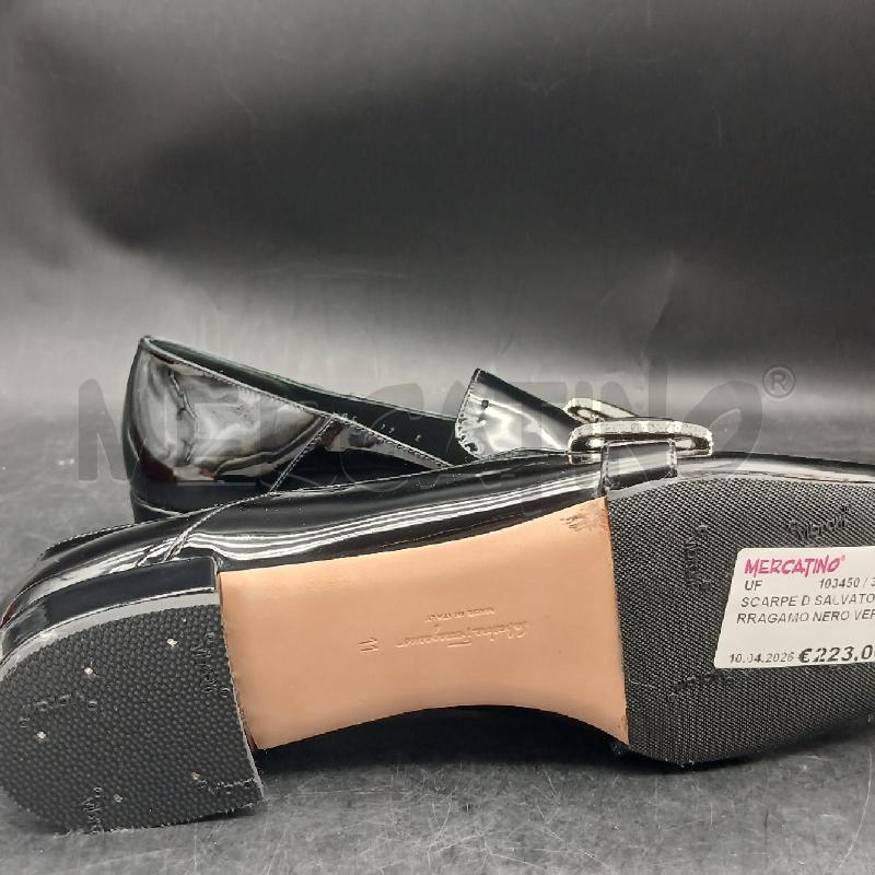 SCARPE D SALVATORE FERRAGAMO NERO VERNICE | Mercatino dell'Usato Roma garbatella 5