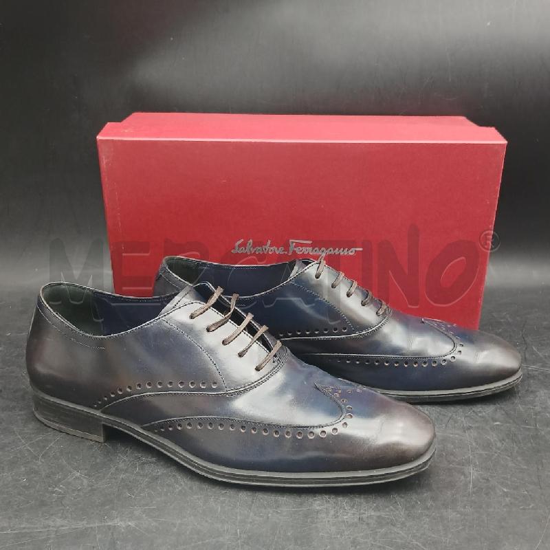 SCARPE U SALVATORE FERRAGAMO MARRONE E BLU  | Mercatino dell'Usato Roma garbatella 1