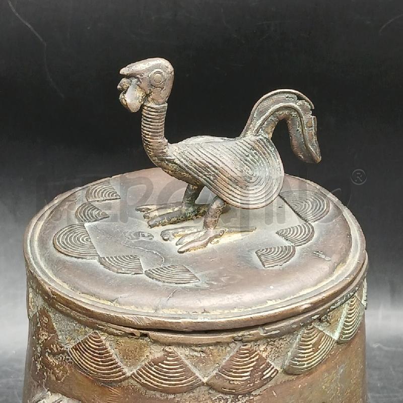 SCATOLA AFRICANA DORATA VOLTI UCCELLO | Mercatino dell'Usato Roma garbatella 2