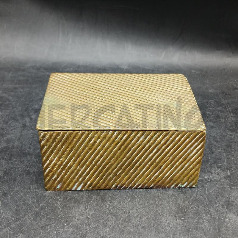 SCATOLA OTTONE RIGATO I LEGNO | Mercatino dell'Usato Roma garbatella 1