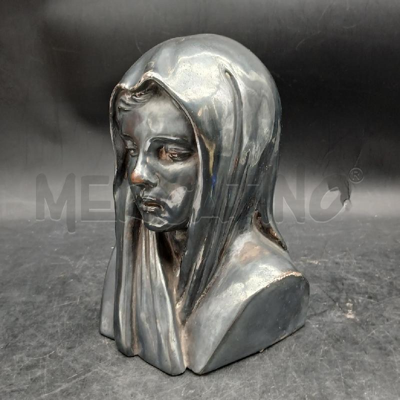 SCULTURA CERAM CROMO VOLTO DONNA VELO  | Mercatino dell'Usato Roma garbatella 2