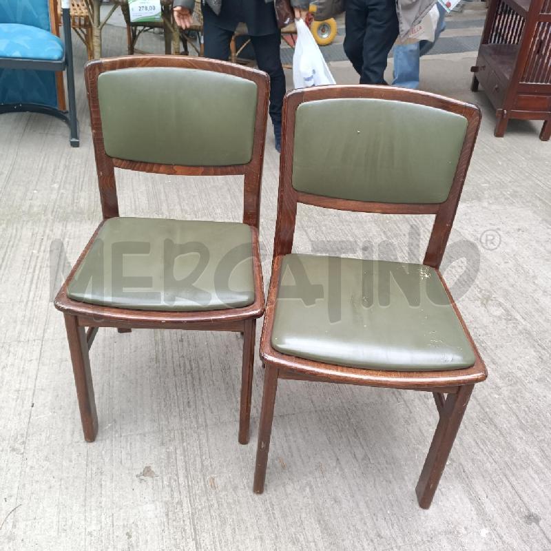 SEDIE PZ. 6 SEDUTA PELLE VERDE | Mercatino dell'Usato Roma garbatella 1