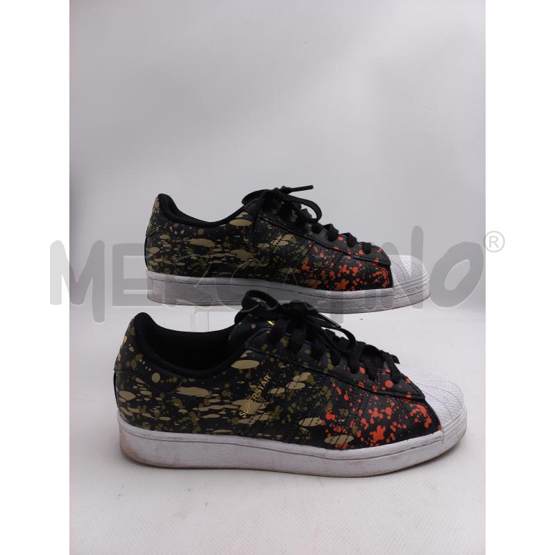 SNEAKERS UOMO ADIDAS SUPERSTAR NERO ARANCIO ORO | Mercatino dell'Usato Roma  garbatella