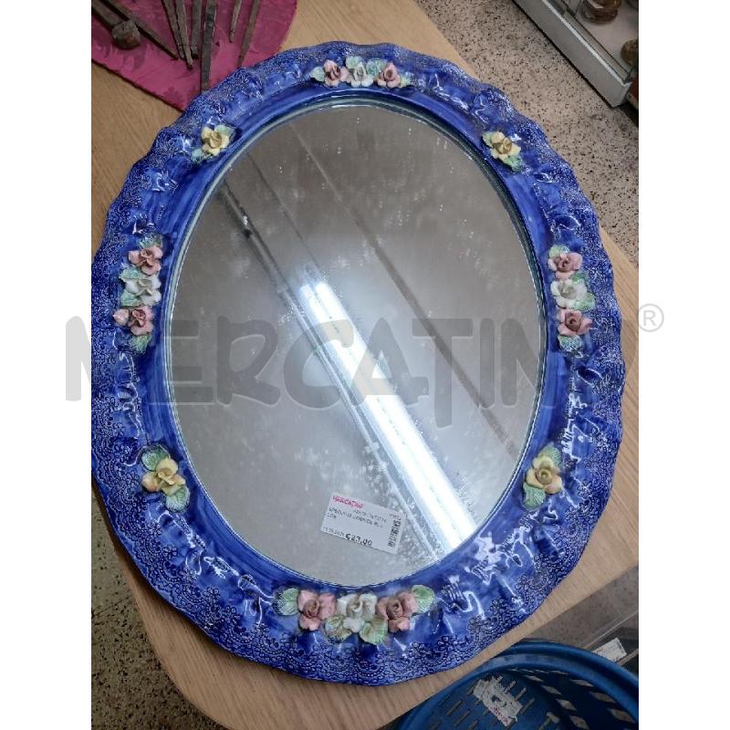 SPECCHIO CORNICE BLU CER  | Mercatino dell'Usato Roma garbatella 1
