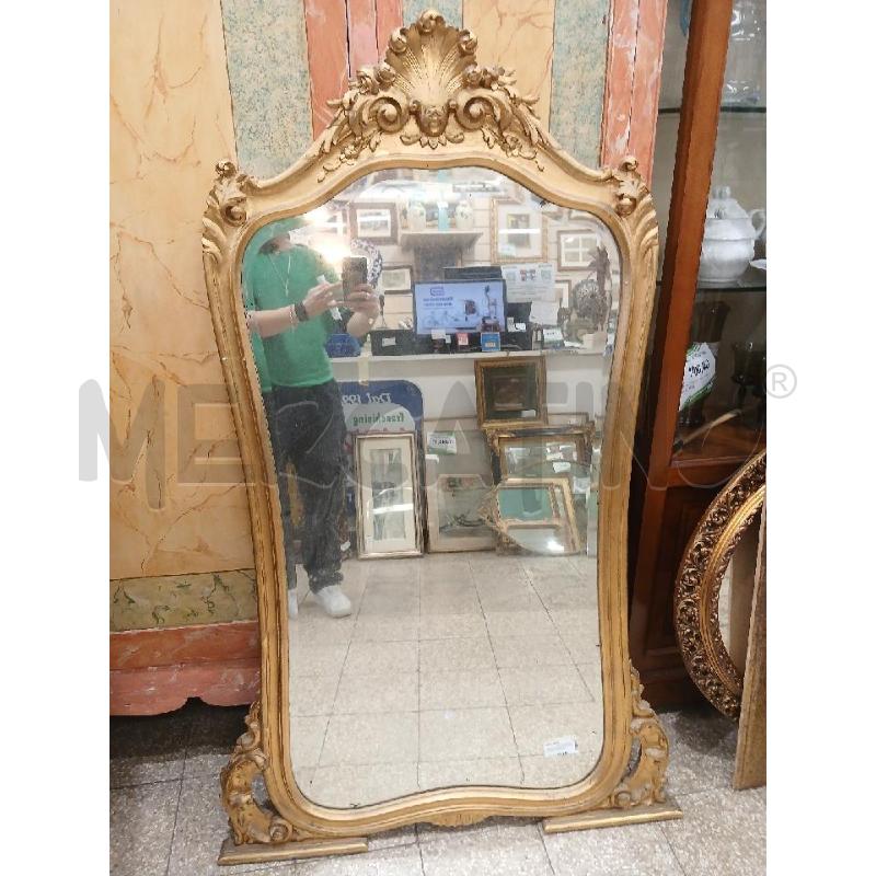 SPECCHIO MOLATO MOSSO DORATO FREGIO FOGLIE RILIEVO | Mercatino dell'Usato Roma garbatella 1