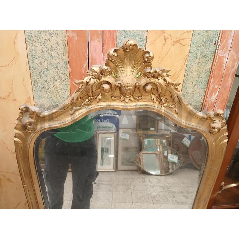 SPECCHIO MOLATO MOSSO DORATO FREGIO FOGLIE RILIEVO | Mercatino dell'Usato Roma garbatella 2