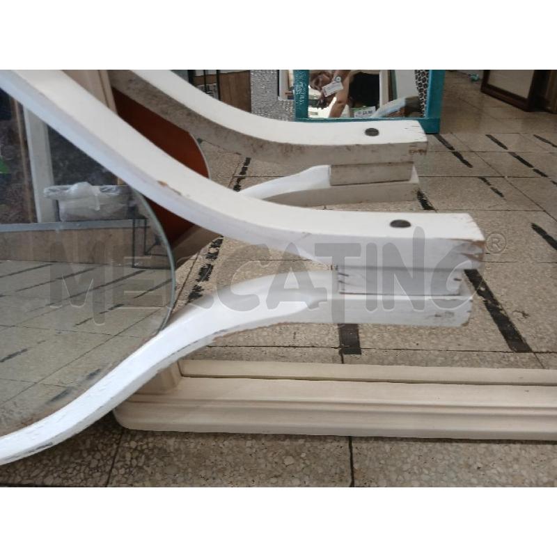 SPECCHIO OVALE CORNICE LEGNO BIANCO  | Mercatino dell'Usato Roma garbatella 2