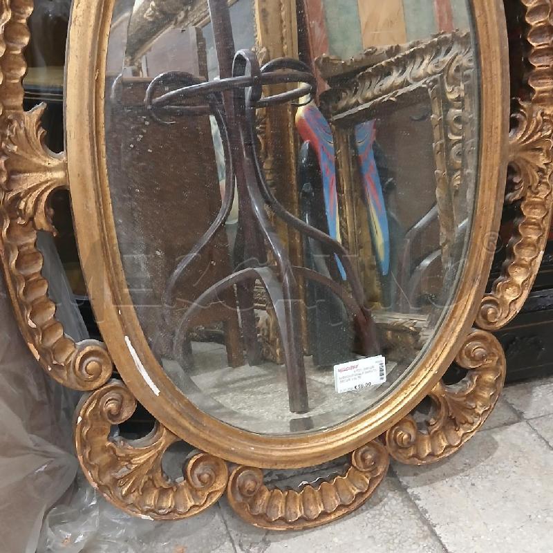 SPECCHIO OVALE DORATO DECORI VOLTE | Mercatino dell'Usato Roma garbatella 4