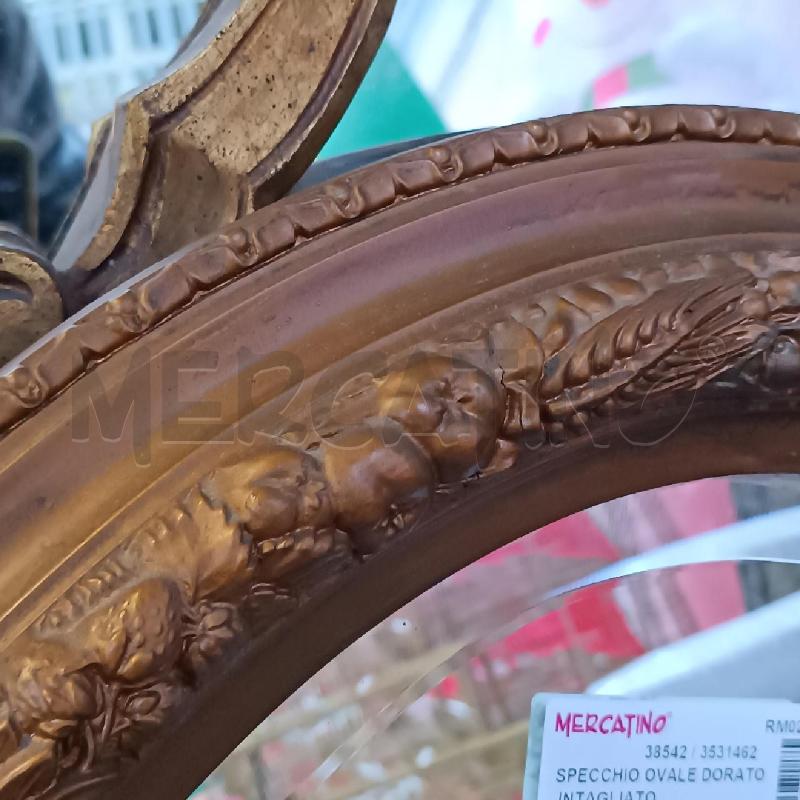 SPECCHIO OVALE DORATO INTAGLIATO | Mercatino dell'Usato Roma garbatella 2