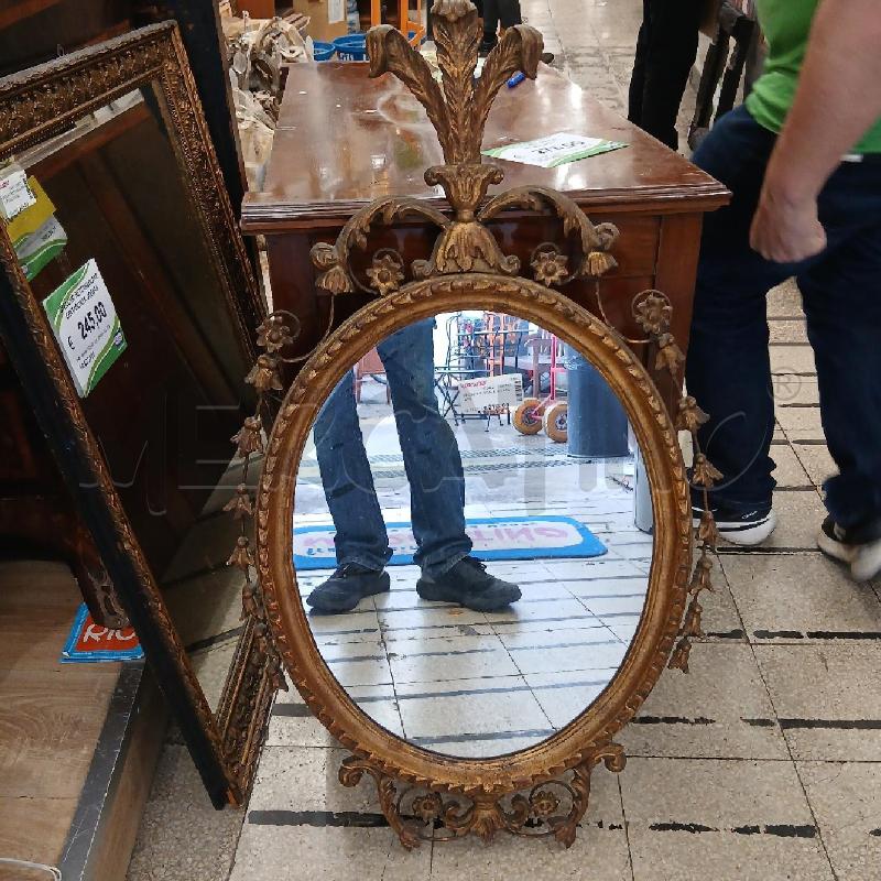SPECCHIO OVALE INTAGLIATO  | Mercatino dell'Usato Roma garbatella 1
