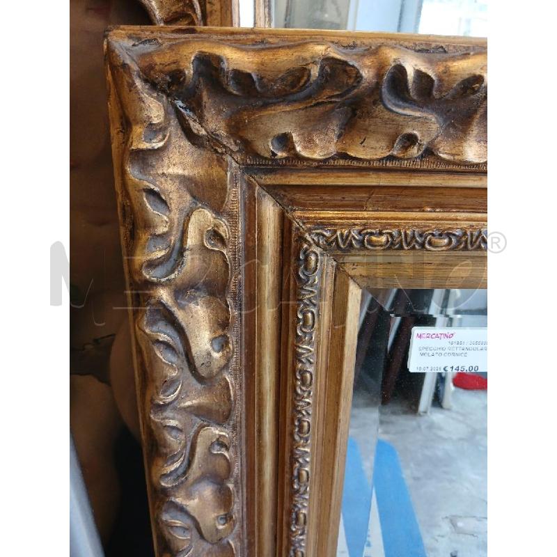SPECCHIO RETTANGOLARE MOLATO CORNICE DORATA | Mercatino dell'Usato Roma garbatella 2