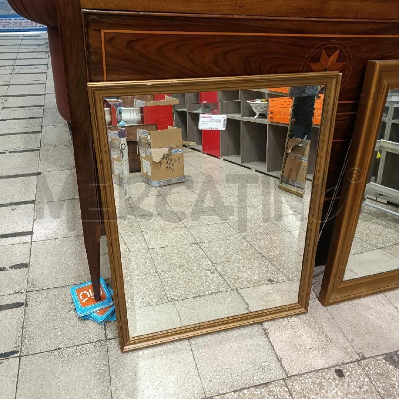 SPECCHIO RETT CORNICE DORATA  | Mercatino dell'Usato Roma garbatella 1