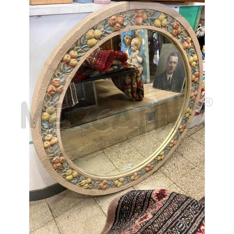 SPECCHIO TONDO CORNICE FRUTTA | Mercatino dell'Usato Roma garbatella 1