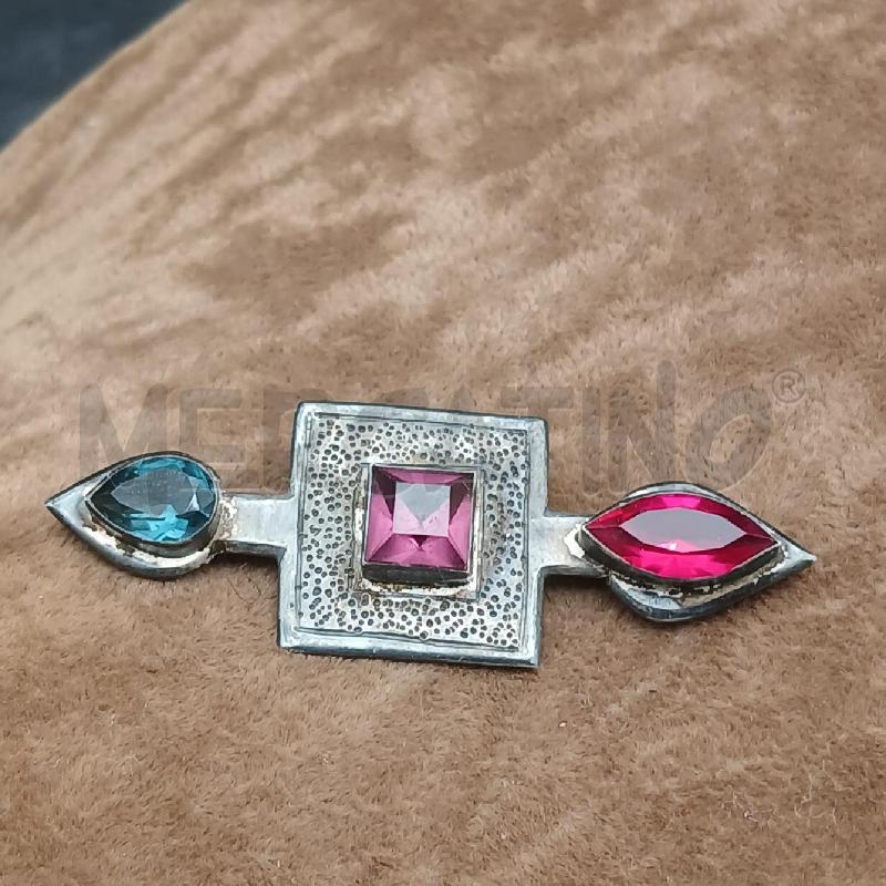 SPILLA ARG DET PIETRA ROSA BLU E VIOLA | Mercatino dell'Usato Roma garbatella 1