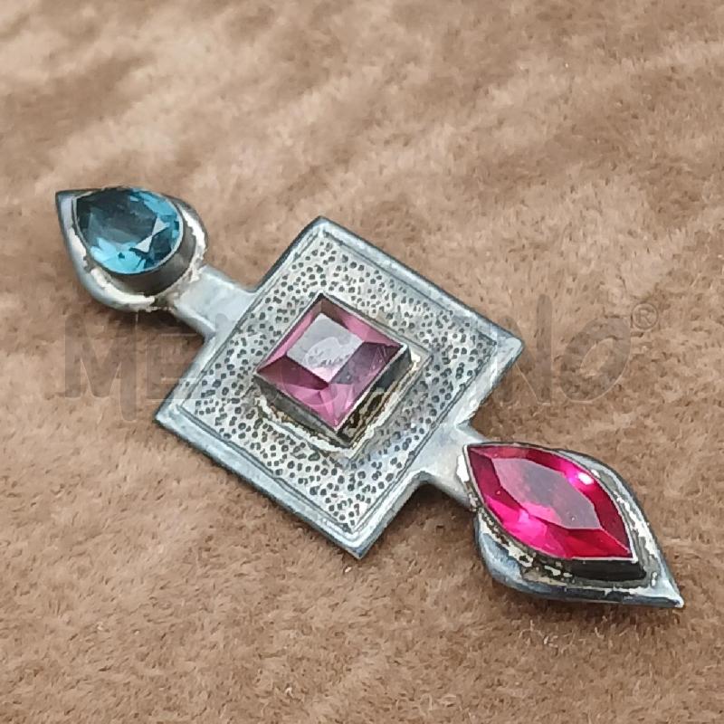 SPILLA ARG DET PIETRA ROSA BLU E VIOLA | Mercatino dell'Usato Roma garbatella 2