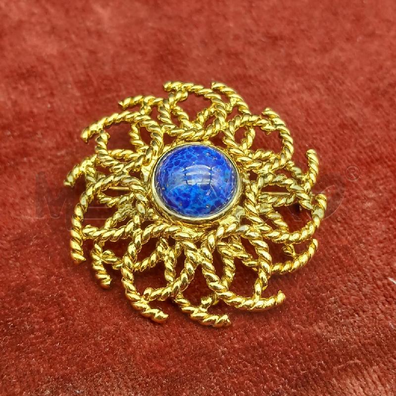 SPILLA CASCIO DORATA PIETRA BLU  | Mercatino dell'Usato Roma garbatella 1