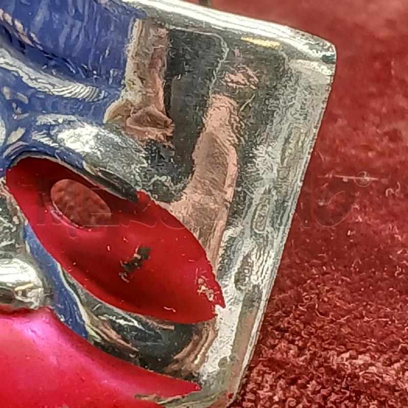 SPILLA MASCHERA SMALTO VERDE ROSSO  | Mercatino dell'Usato Roma garbatella 3