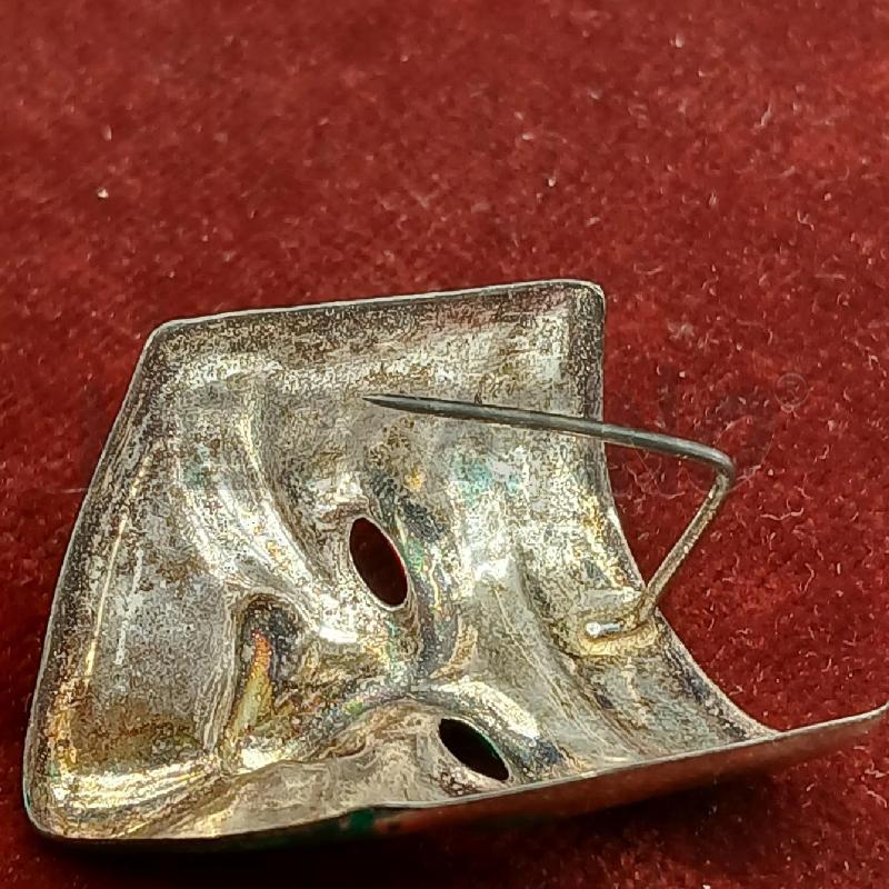 SPILLA MASCHERA SMALTO VERDE ROSSO  | Mercatino dell'Usato Roma garbatella 4