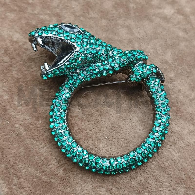 SPILLA SERPENTE STRASS VERDE | Mercatino dell'Usato Roma garbatella 1