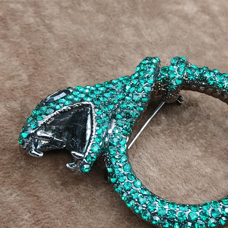 SPILLA SERPENTE STRASS VERDE | Mercatino dell'Usato Roma garbatella 2