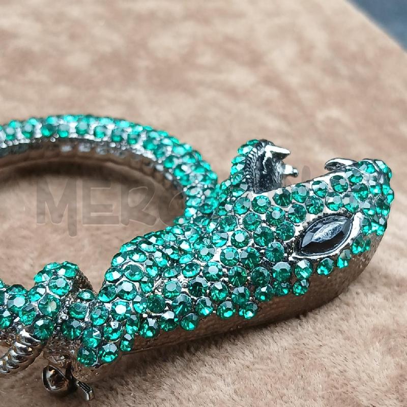 SPILLA SERPENTE STRASS VERDE | Mercatino dell'Usato Roma garbatella 3