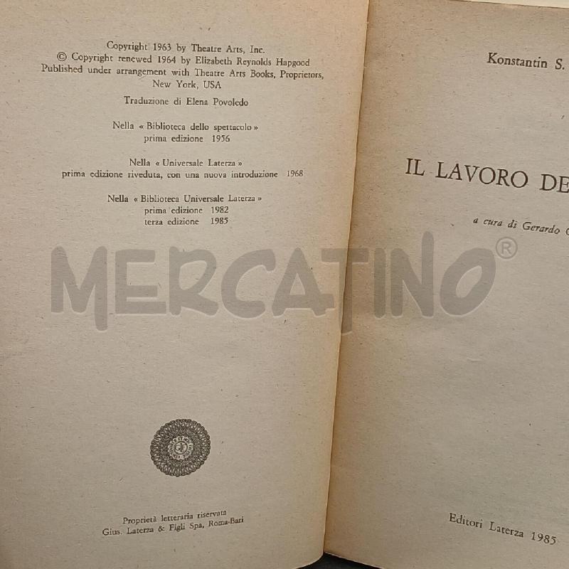 STANISLAVSKIJ IL LAVORO DELL'ATTORE | Mercatino dell'Usato Roma garbatella 4