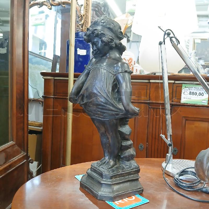 STATUA BIMBA BRONZO A FIRMA MOREAU | Mercatino dell'Usato Roma garbatella 5
