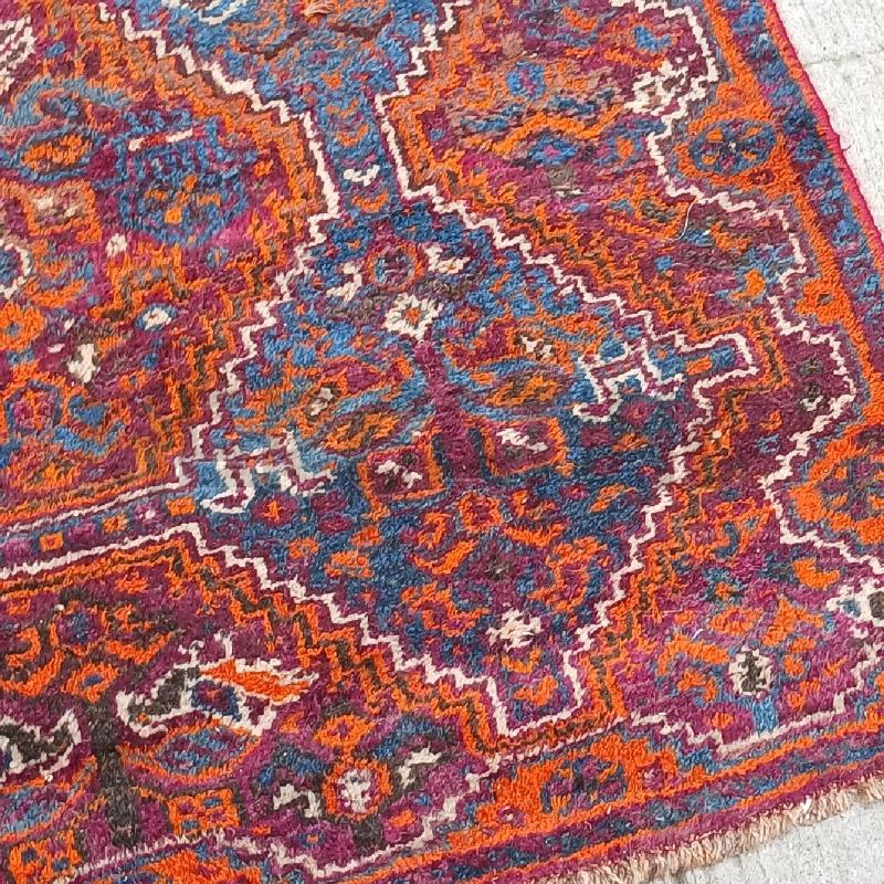 TAPPETO ARANCIONE CELESTE ROMBI | Mercatino dell'Usato Roma garbatella 2