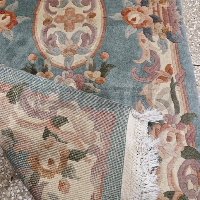 TAPPETO AZZURRO CORNICE ROSA FIORI | Mercatino dell'Usato Roma garbatella 3