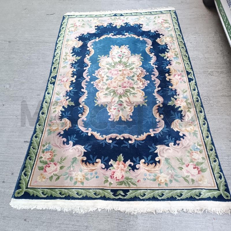 TAPPETO CINA 248 X 152 BLU FIORI ROSA | Mercatino dell'Usato Roma garbatella 1