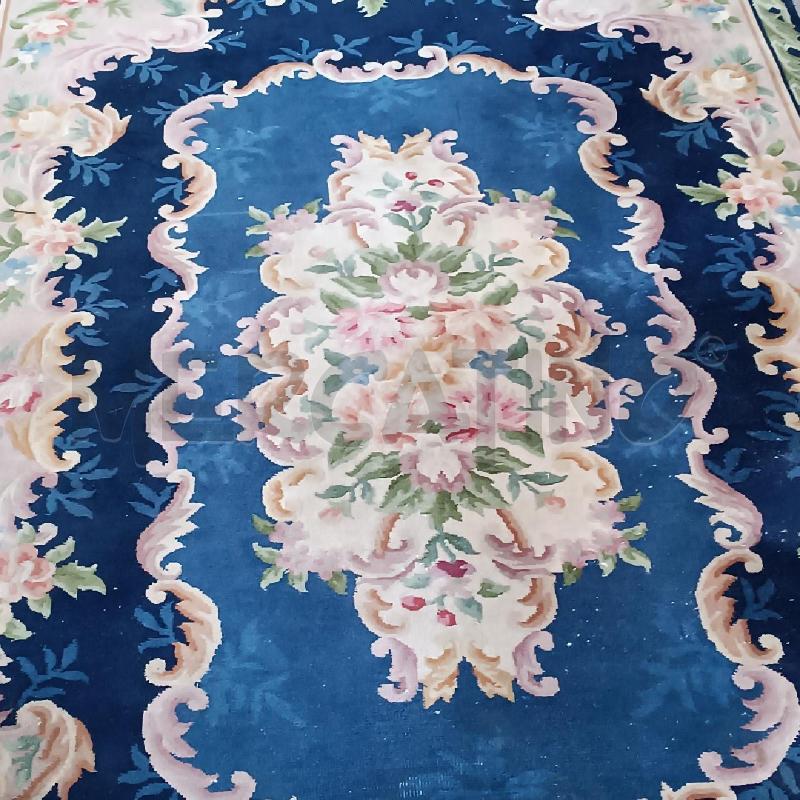 TAPPETO CINA 248 X 152 BLU FIORI ROSA | Mercatino dell'Usato Roma garbatella 2