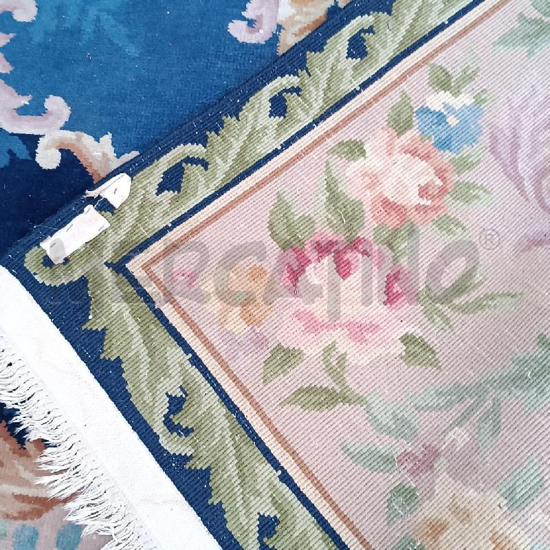 TAPPETO CINA 248 X 152 BLU FIORI ROSA | Mercatino dell'Usato Roma garbatella 5