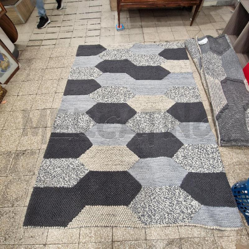 TAPPETO LANA GRIGIO BIANCO 170 X 240 CM  | Mercatino dell'Usato Roma garbatella 1