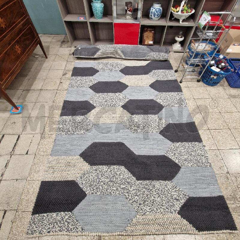 TAPPETO LANA GRIGIO BIANCO 170 X 240 CM  | Mercatino dell'Usato Roma garbatella 1