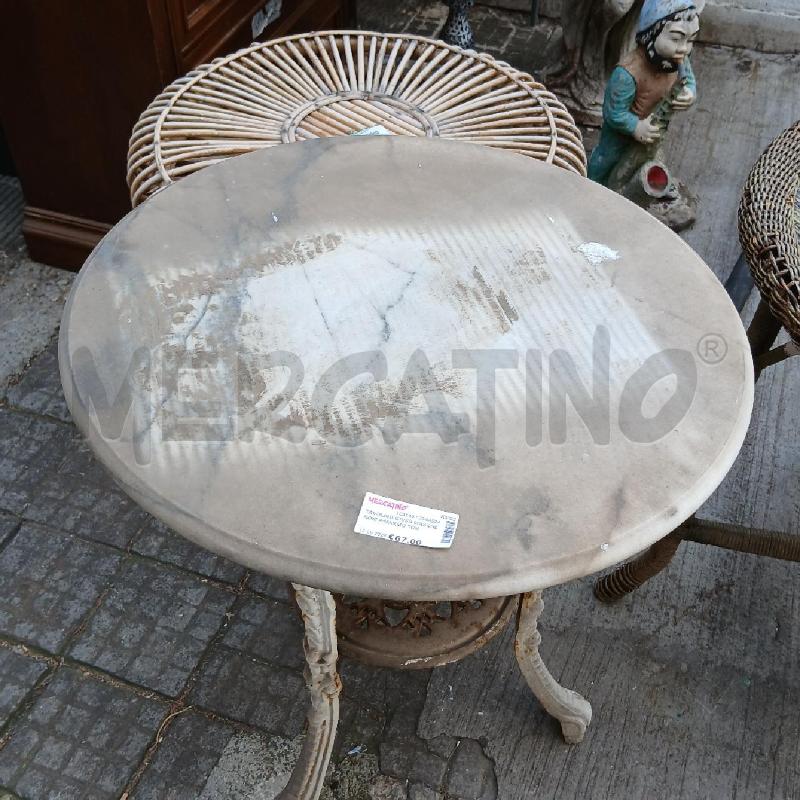 TAVOLINO GHISA MASCHERONI P/MARMO TONDO | Mercatino dell'Usato Roma garbatella 3