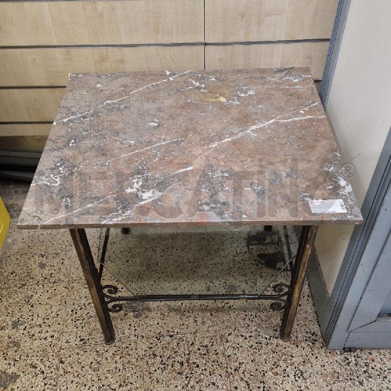 TAVOLINO QUADRATO PIANO MARMO RIPIANO VETRO  | Mercatino dell'Usato Roma garbatella 1